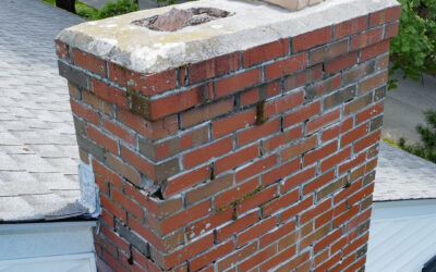 Chimney damaged from storm in Cumberland, RI.