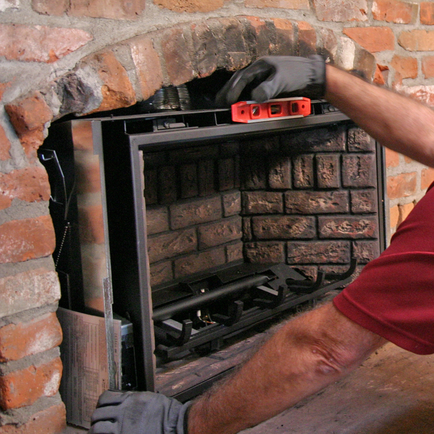 Fireplace insert install in Cumberland, RI.