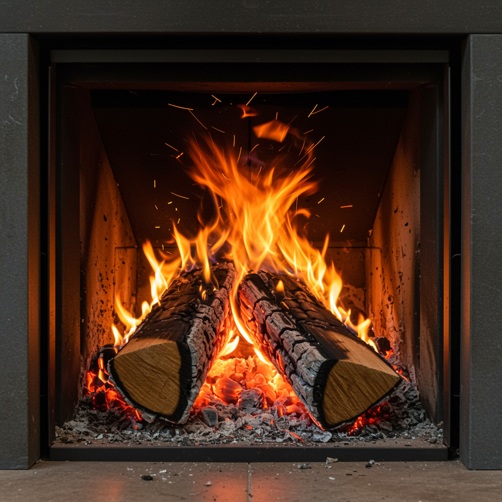 Fireplace insert in Newton, MA.