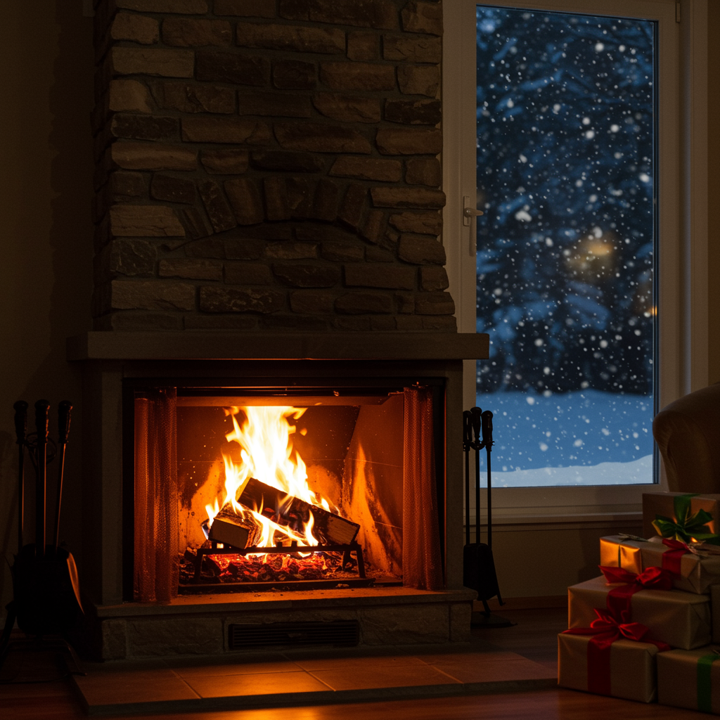 Wood burning chimney in in Newton, MA.