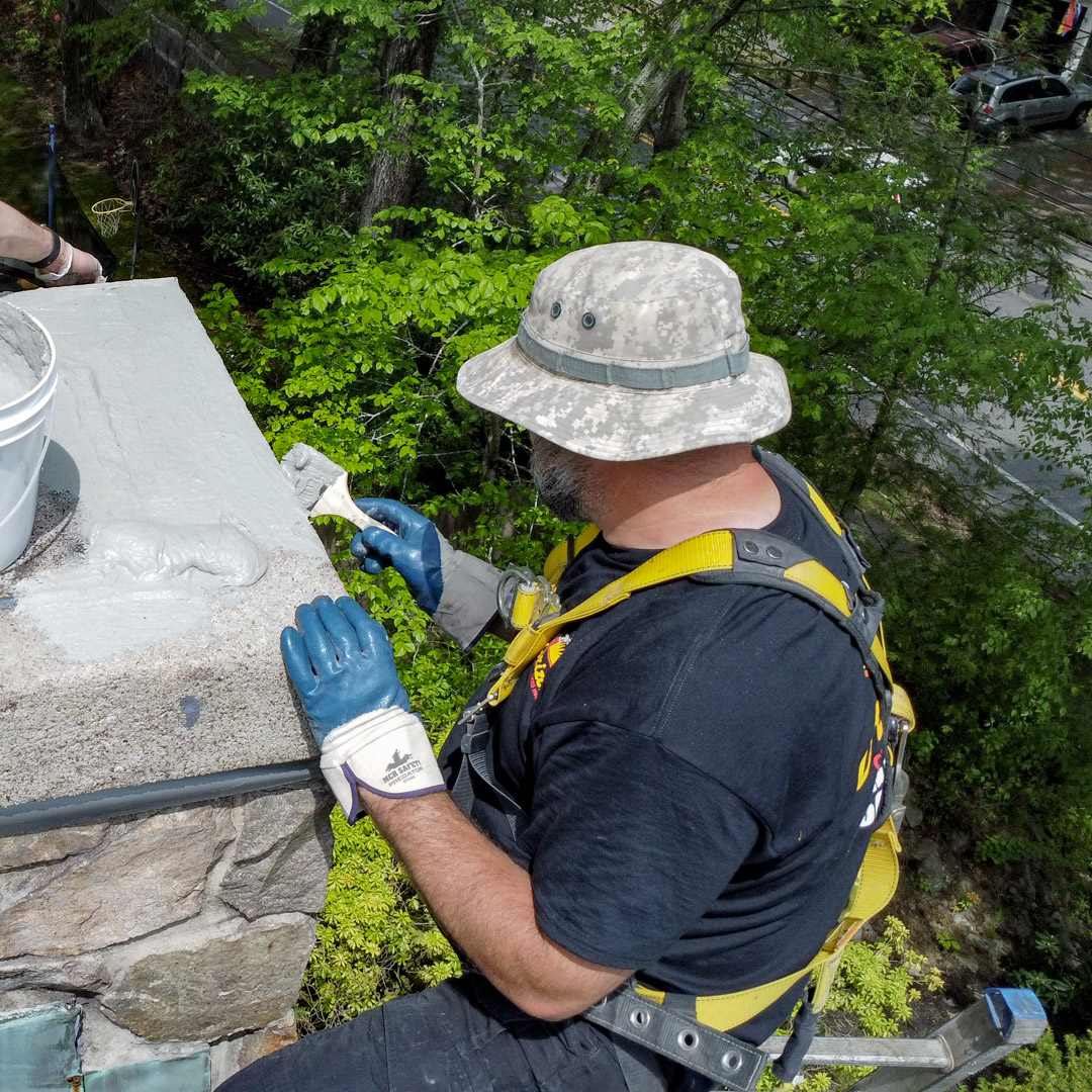 Chimney crown repair and sealing in North Providence, RI